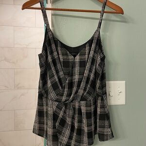 White House Black Market Menswear Inspired Peplum Tank - Size 6